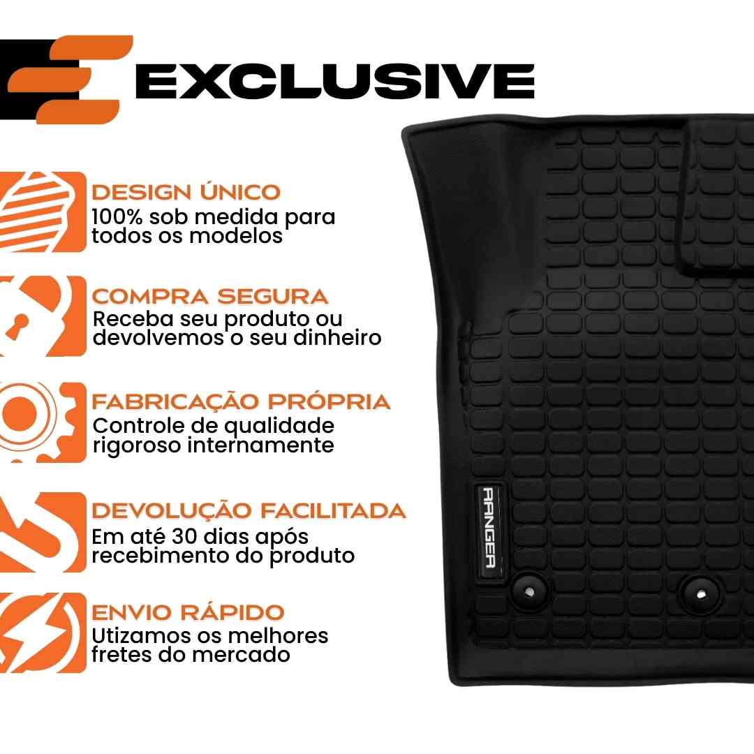 TAPETE TIPO BANDEJA PREMIUM FRONTIER 2018 A 2022 CABINE SIMPLES