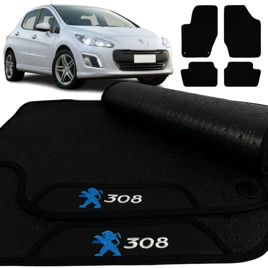 TAPETE BORRACHA PREMIUM PEUGEOT 308 2007 A 2019 4 PEÇAS