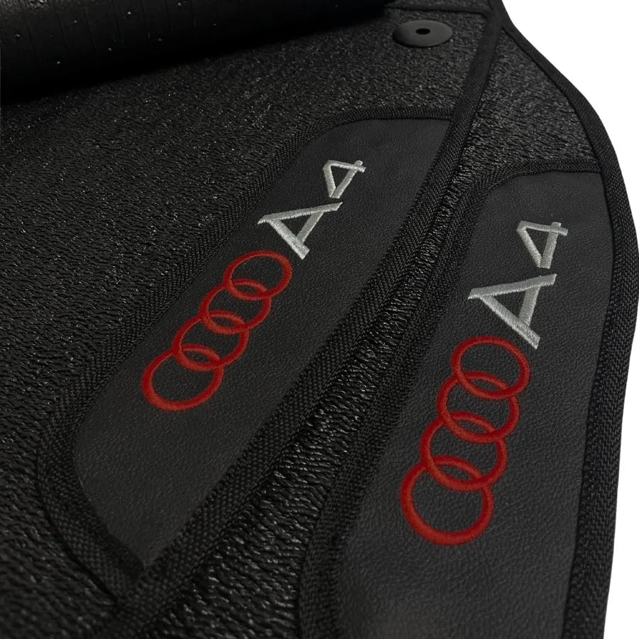 TAPETE BORRACHA PREMIUM AUDI A4 2008 A 2016 PRETO BORDADO 4 PEÇAS