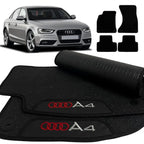 TAPETE BORRACHA PREMIUM AUDI A4 2008 A 2016 PRETO BORDADO 4 PEÇAS