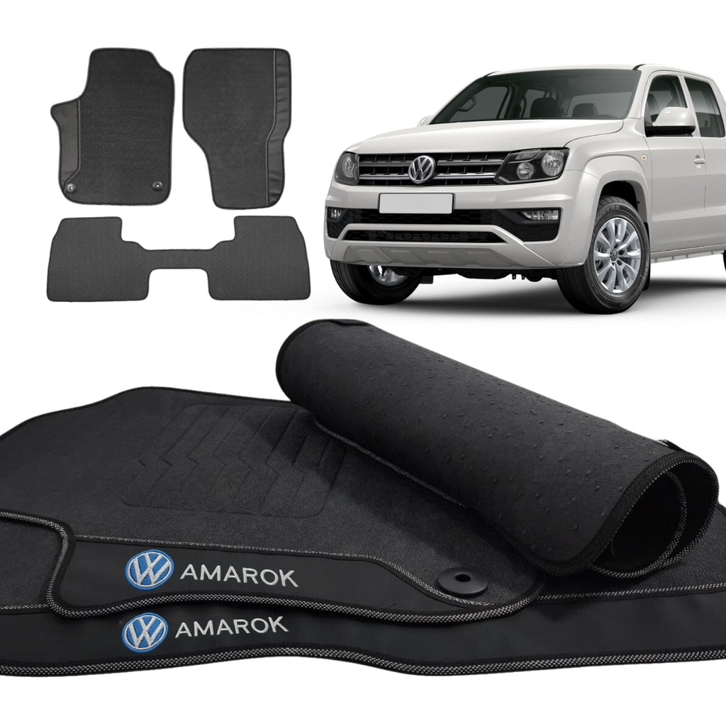 TAPETE BORRACHA PREMIUM AMAROK (COM PORTA COPOS)