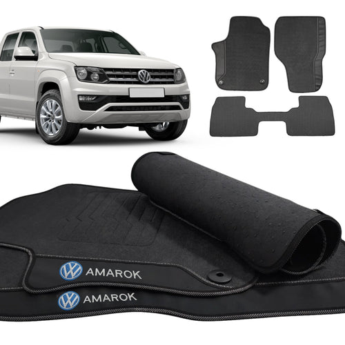 TAPETE BORRACHA PREMIUM AMAROK (SEM PORTA COPOS)