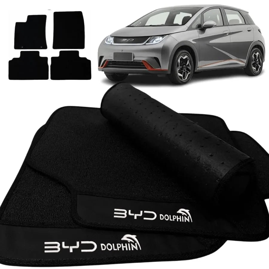 TAPETE BORRACHA PREMIUM BYD DOLPHIN PLUS 2023 A 2025 4 PEÇAS