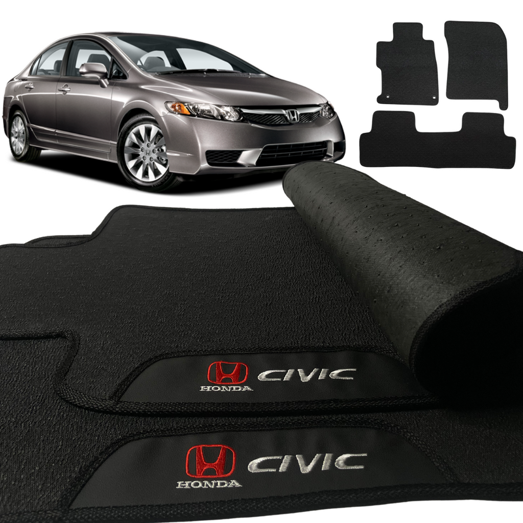 TAPETE BORRACHA PREMIUM CIVIC 2007 A 2011 3 PEÇAS