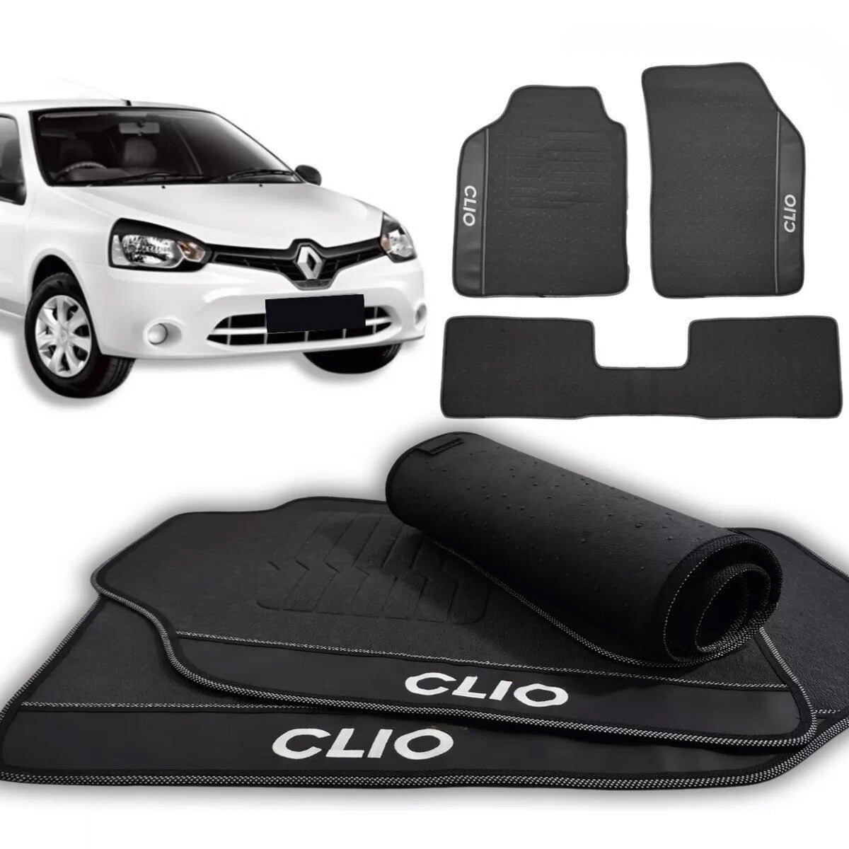 TAPETE BORRACHA PREMIUM CLIO 2012 A 2016 3 PEÇAS