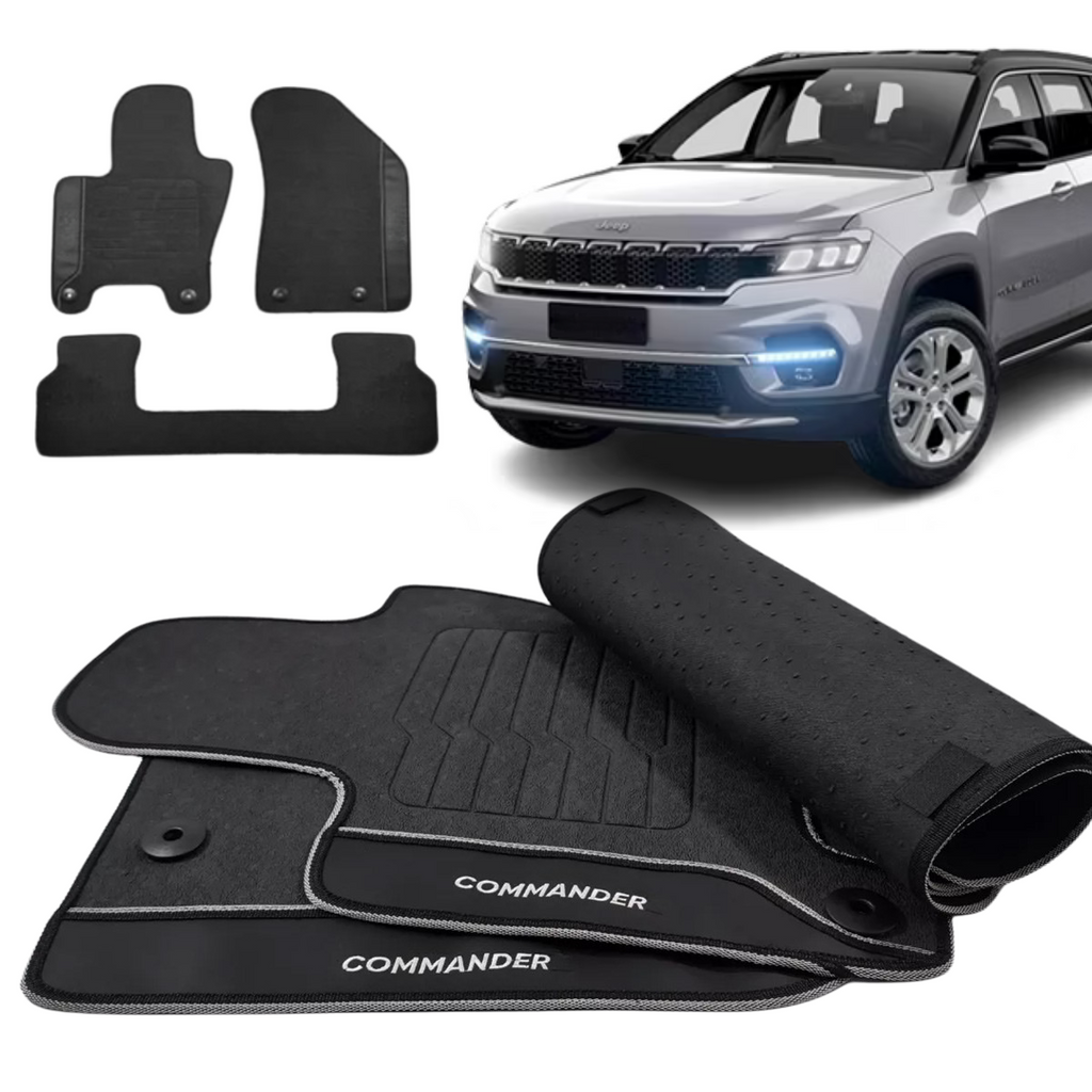 TAPETE BORRACHA PREMIUM COMMANDER 2022 A 2024 3 PEÇAS