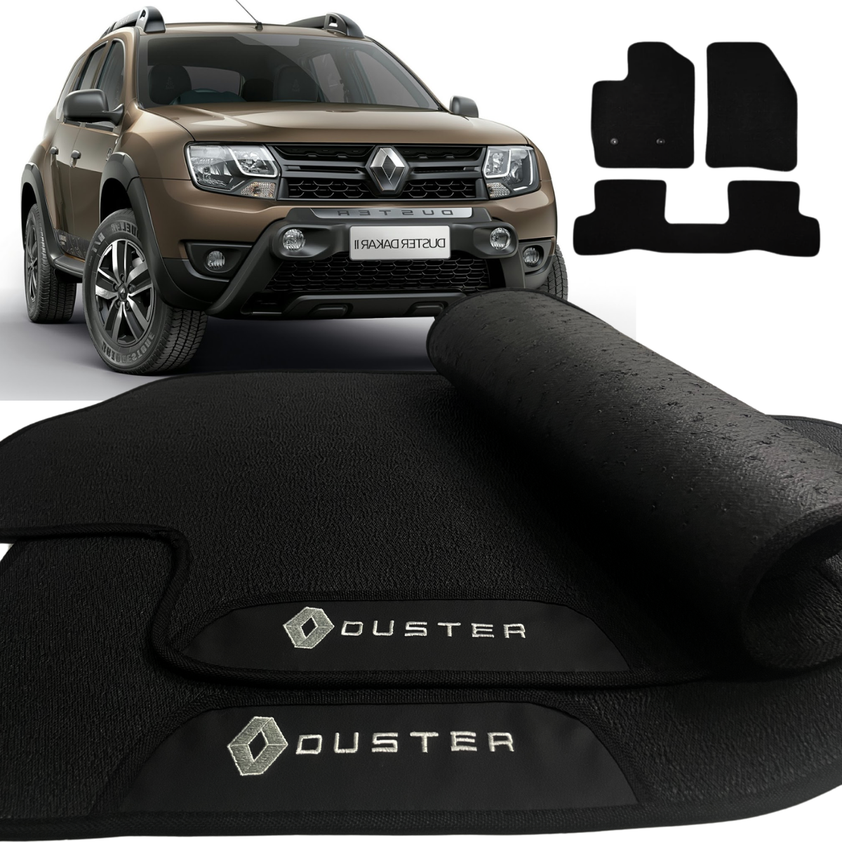 TAPETE BORRACHA PREMIUM DUSTER 2016 A 2019 3 PEÇAS