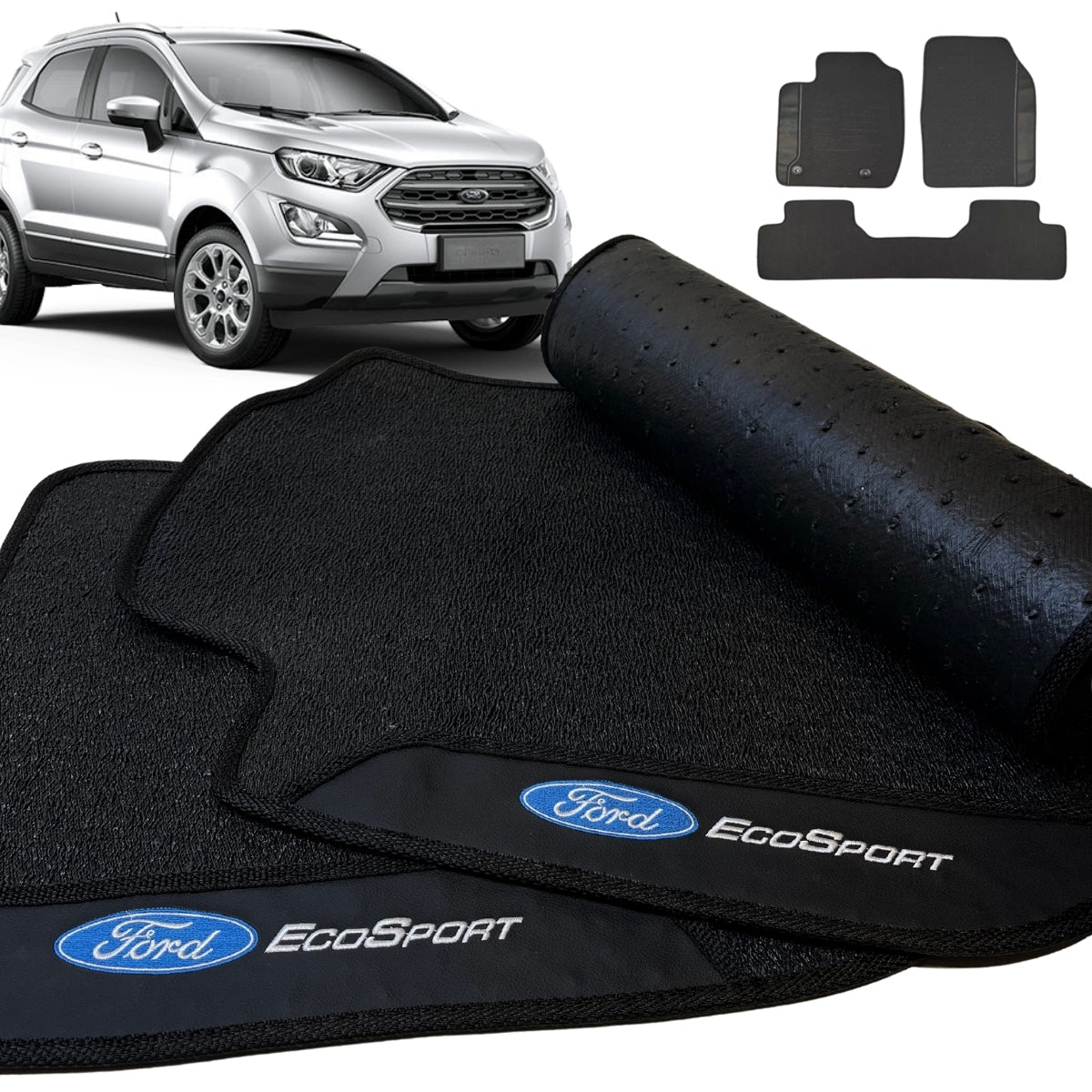 TAPETE BORRACHA PREMIUM ECOSPORT 2013 A 2021 3 PEÇAS