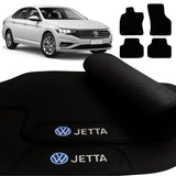 TAPETE BORRACHA PREMIUM JETTA 2018 A 2024 BORDADO 4 PEÇAS