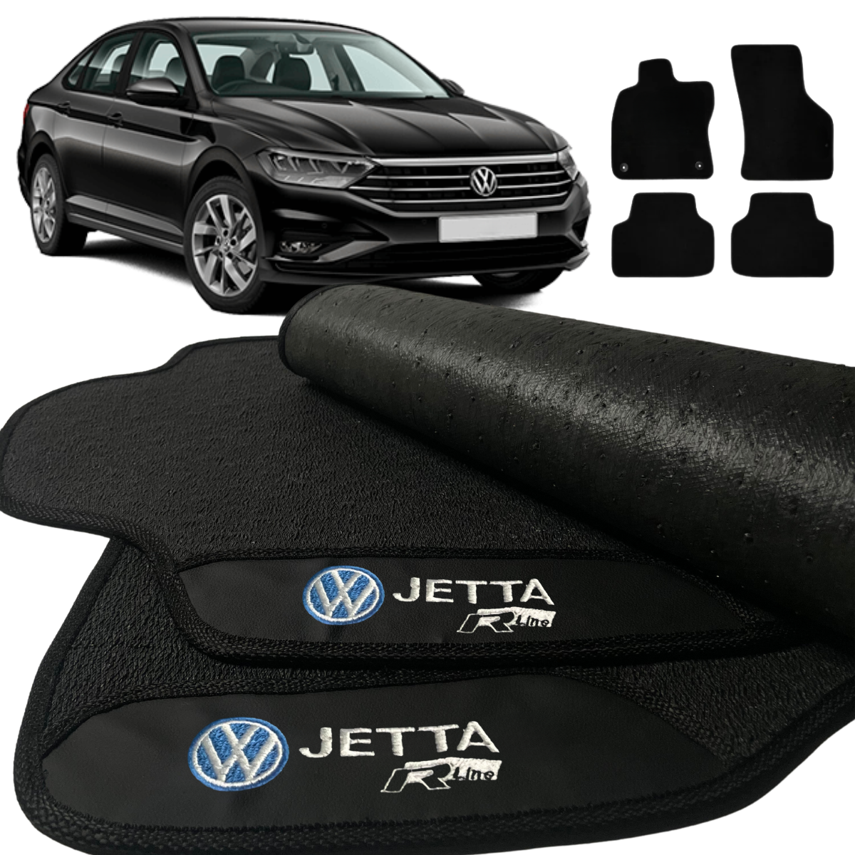 TAPETE BORRACHA PREMIUM JETTA R-LINE 2018 A 2024 4 PEÇAS