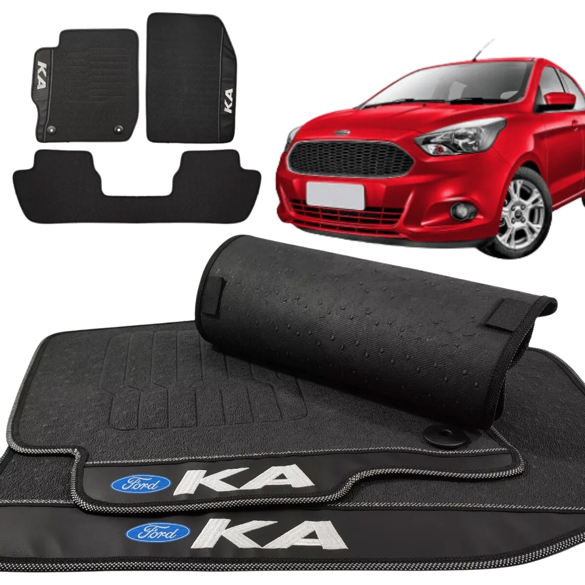 TAPETE BORRACHA PREMIUM KA 2014 A 2022 3 PEÇAS