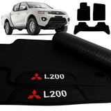 TAPETE BORRACHA PREMIUM L200 TRITON 2005 A 2017 3 PEÇAS