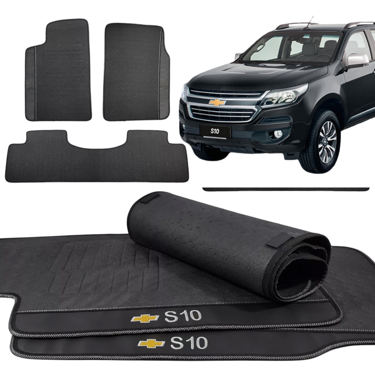 TAPETE BORRACHA PREMIUM S10 2012 A 2018 (4 PORTAS)