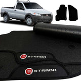 TAPETE BORRACHA PREMIUM STRADA 2012 A 2019 2 PEÇAS (CABINE SIMPLES)