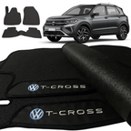 TAPETE BORRACHA PREMIUM T-CROSS 2018 A 2024 3 PEÇAS