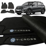 TAPETE BORRACHA PREMIUM T-CROSS 2018 A 2024 3 PEÇAS